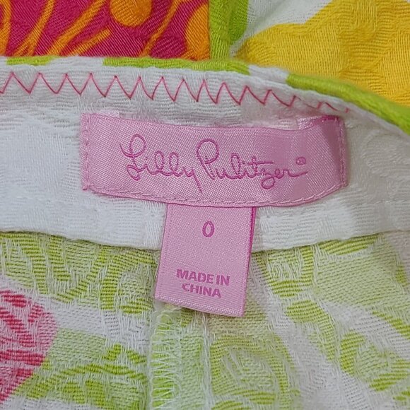 Lilly Pulitzer Floral 100% Cotton 5" Shorts Womens Size 0 - Picture 3 of 8